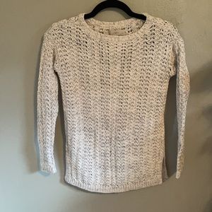 LOFT White & gray sweater